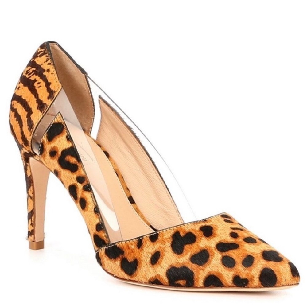 Antonio Melani calf hair leopard heels 7.5